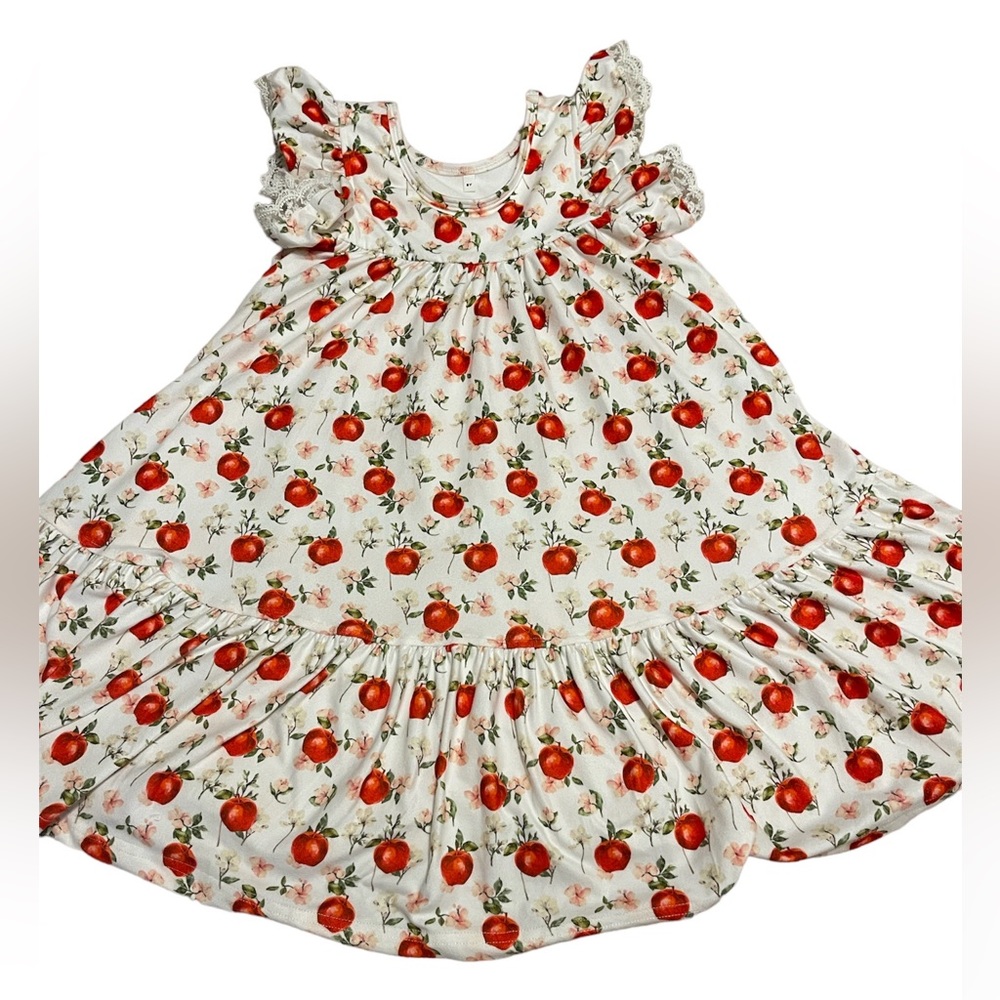 🔴🔴🔴SOLD🔴🔴🔴 Jane+ Jo Girls Apple Floral Dress size 6Y EUC - Picture 3 of 3